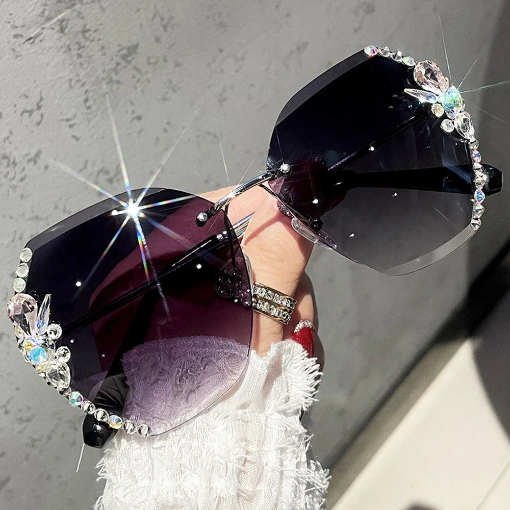Óculos De Sol Feminino Detalhes em Strass